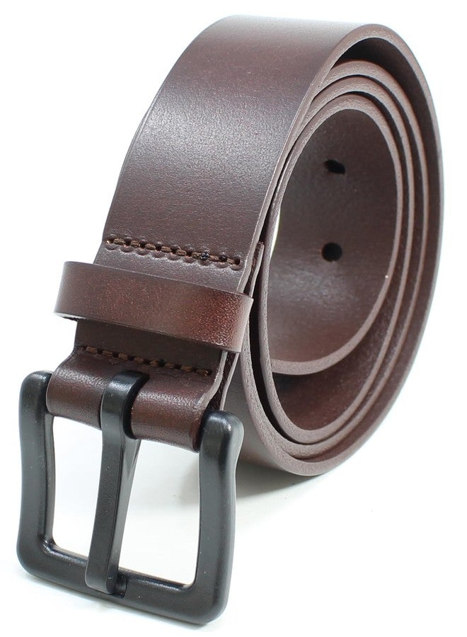 BC Belts حزام من الجلد الطبيعي الكامل الحبيبات من بي سي بيلتس - مضاد للحساسية، خالٍ من النيكل، ومعتمد من إدارة أمن النقل الأمريكية (بني داكن - صغير) - Image 1
